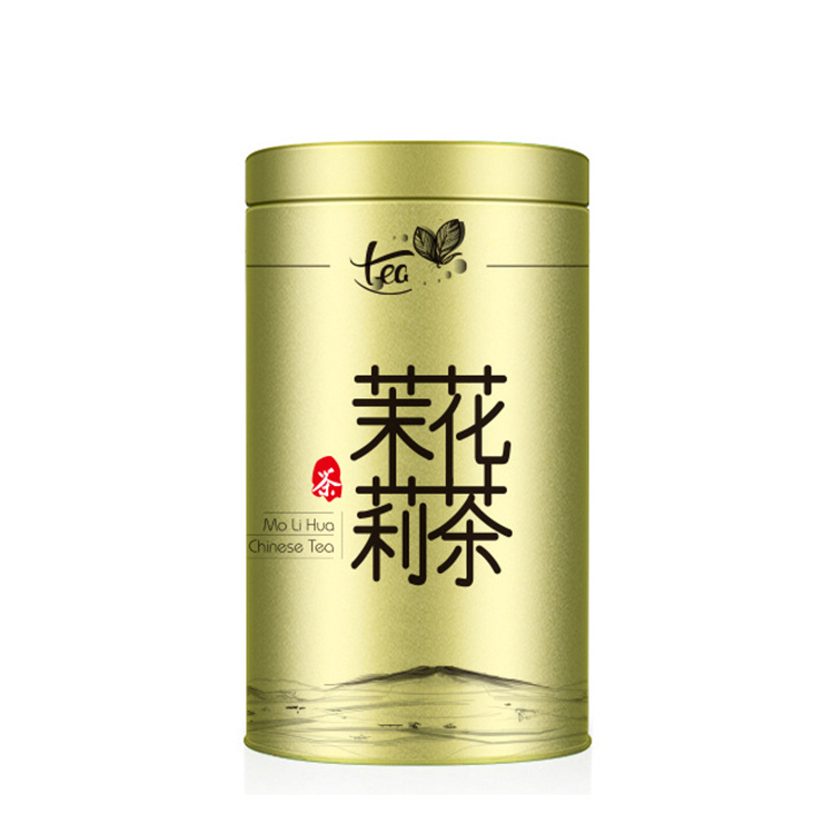 龍井圓形鐵盒現(xiàn)貨 碧螺春金屬盒 茉莉花茶葉鐵罐